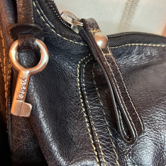 FOSSIL LEATHER BLACK SHOULDER BAG - Picture 2 of 11